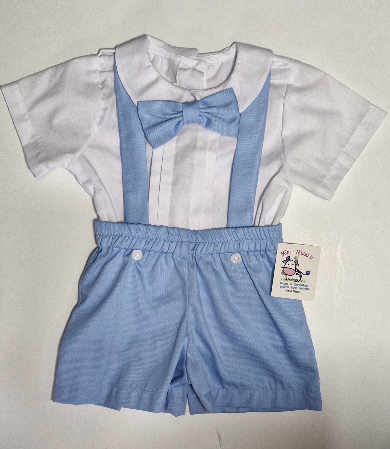 Conj celeste tirante y corbatin