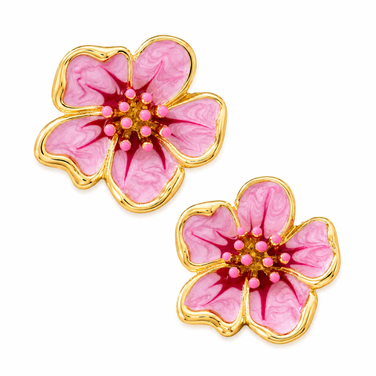 Aritos flores rosadas