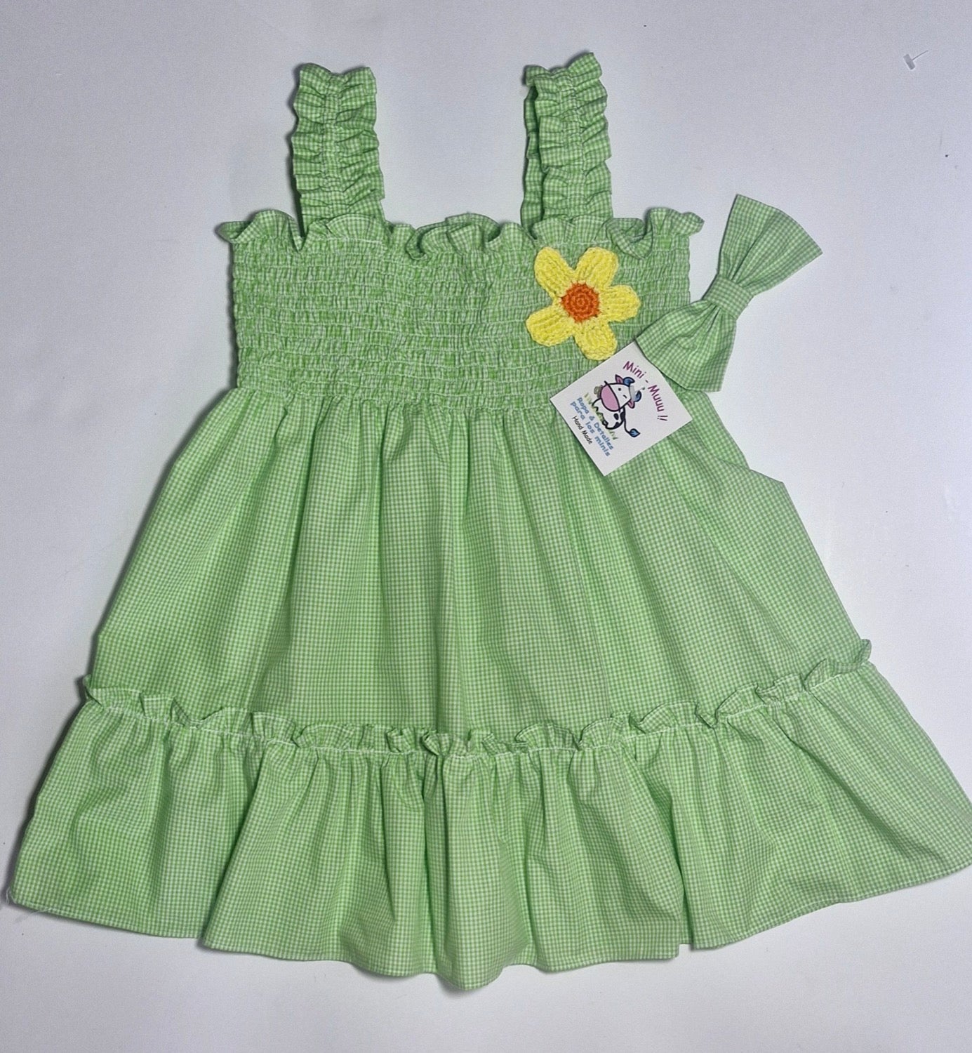 Cuadrito verde plizado CROCHET