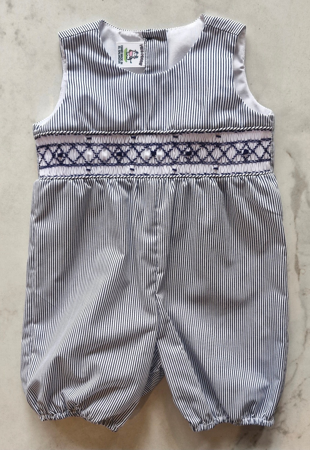 Romper rayas azul panal