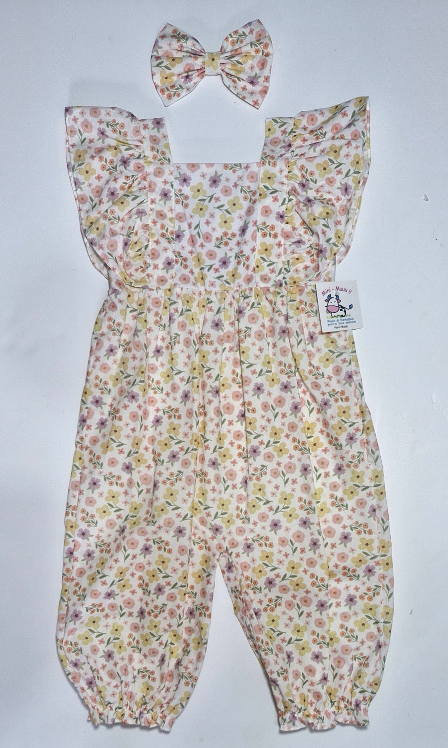 Romper beige floral salmón