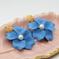 Aretes flor grande acri oro lam