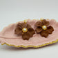 Aretes flor grande acri oro lam