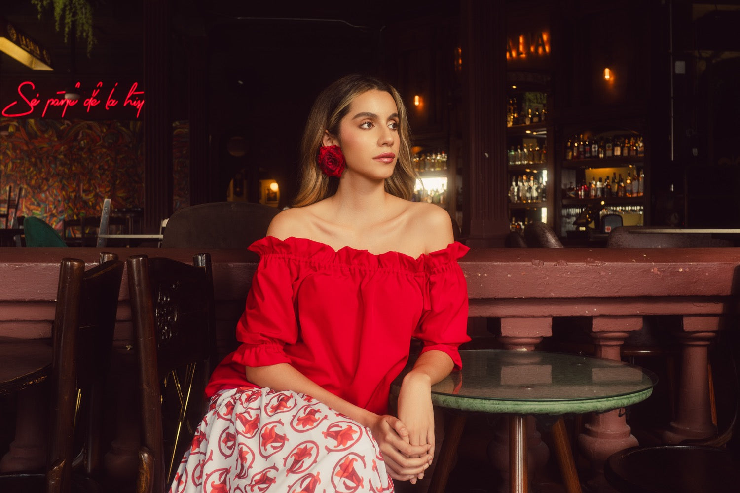 Blusa campesina roja