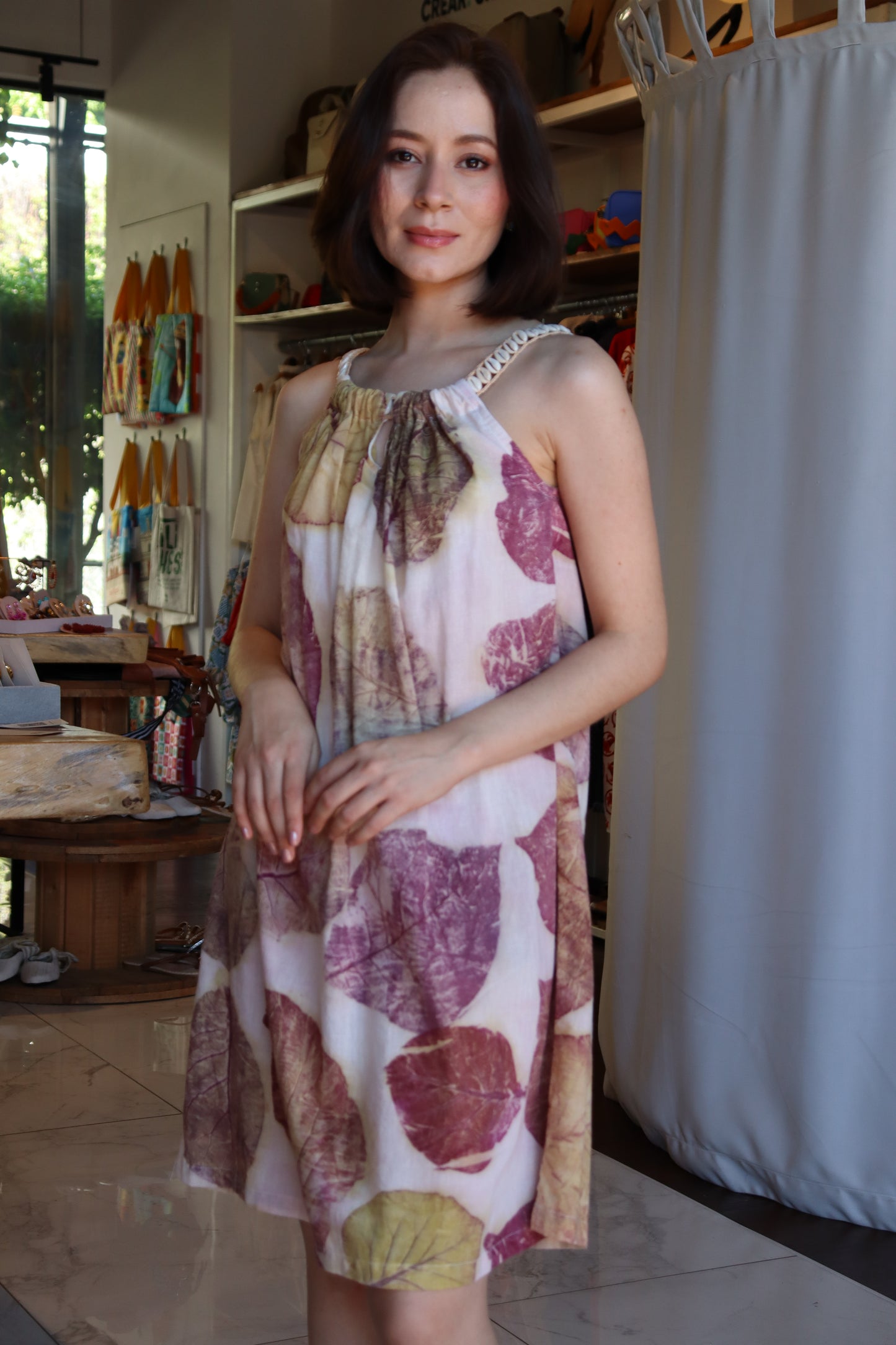 Vestido pok teca tirantes caracol