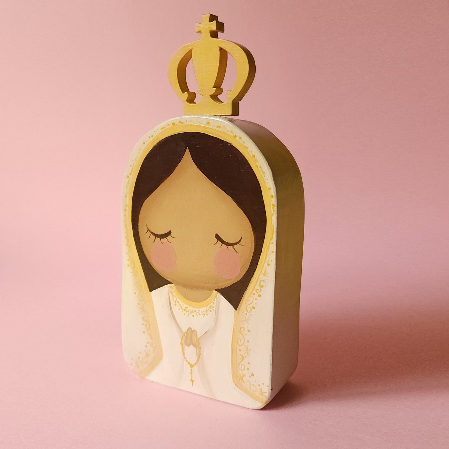 VIRGEN DE FATIMA MADERA PEQUEÑA
