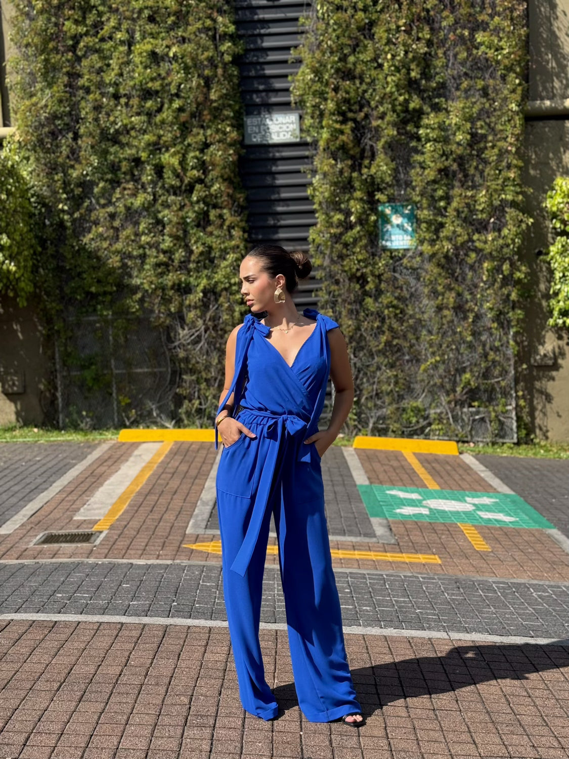 Blue strap jumpsuit