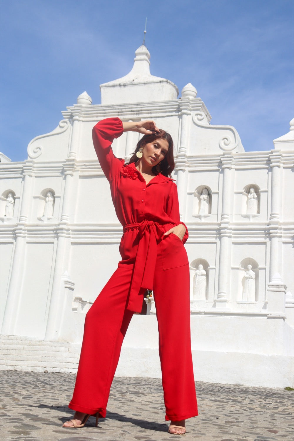 Enterizo rojo manga larga