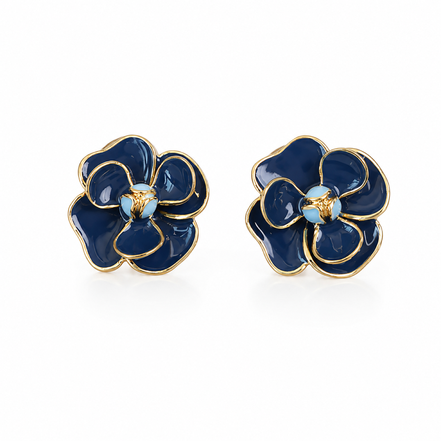 Aritos flores azul pequenas