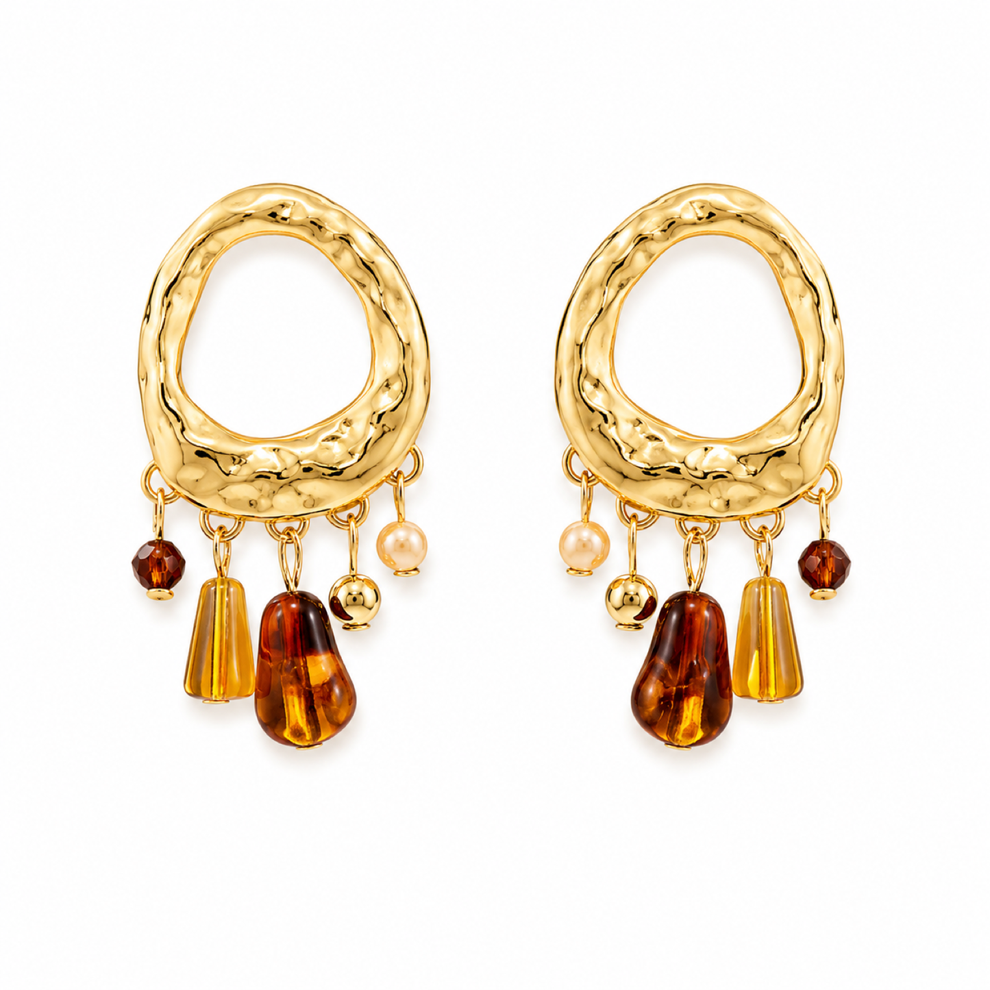 Aros con beads cafe