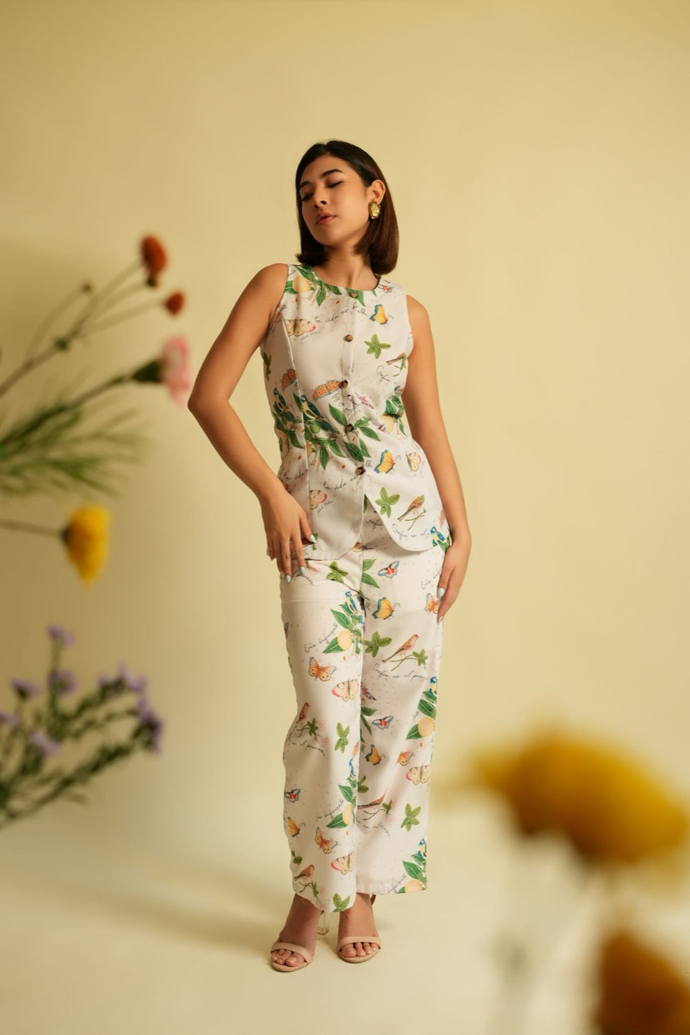 Pantalon la vida es bella print pajaros