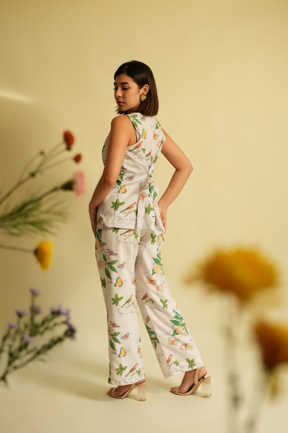 Pantalon la vida es bella print pajaros
