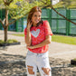 Tees print + corazon de lentejuela