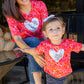 Tees print + corazon de lentejuela