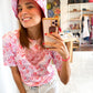 Tees print + corazon de lentejuela