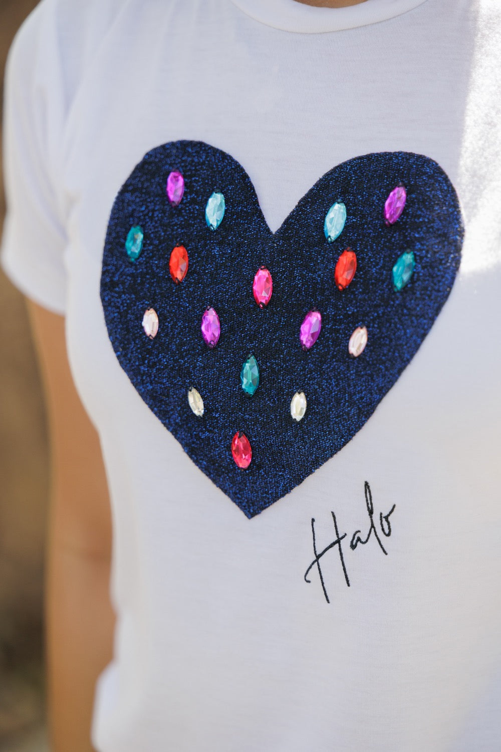 Tees blancas "Lluvia de diamantes"