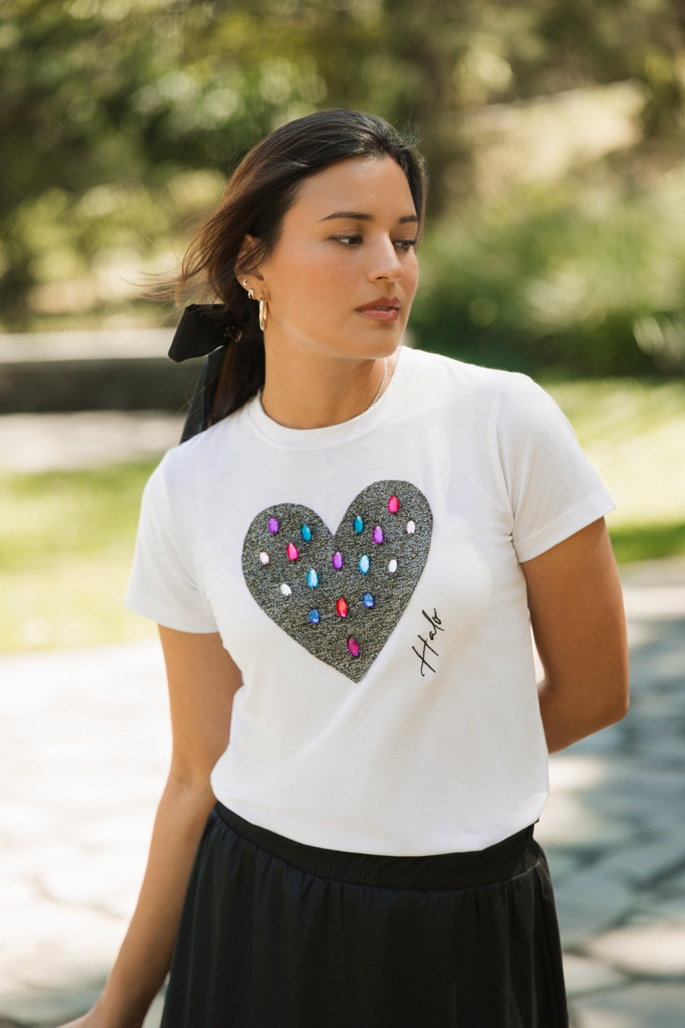 Tees blancas "Lluvia de diamantes"