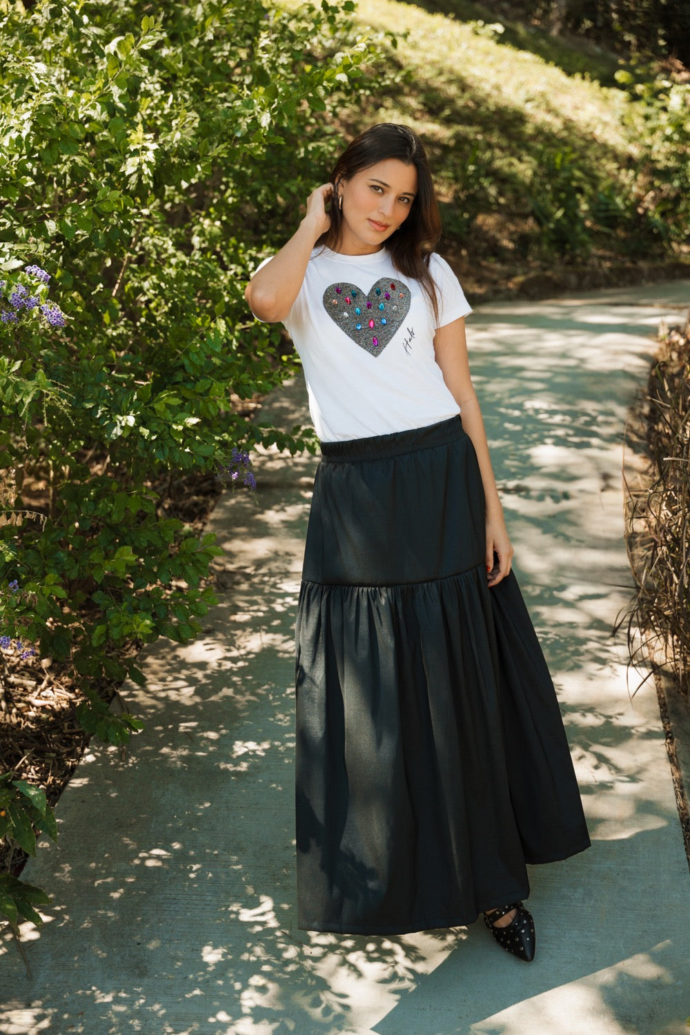 Tees blancas "Lluvia de diamantes"