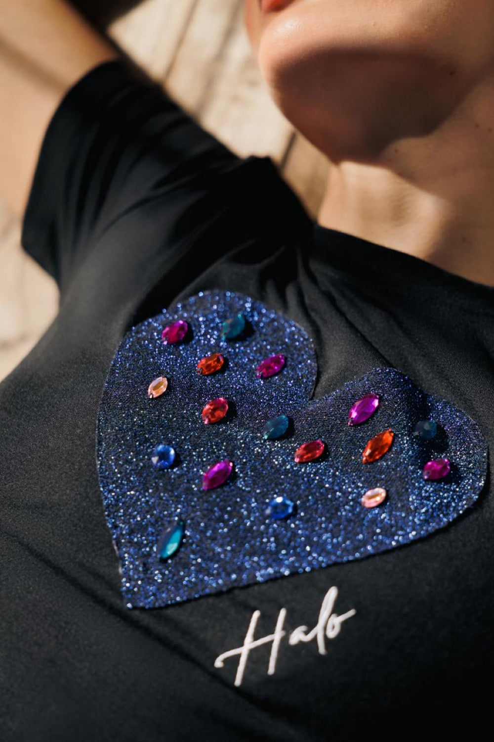 Tees negras "Lluvia de diamantes"