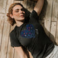 Tees negras "Lluvia de diamantes"
