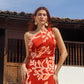 Vestido largo one shoulder