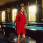 Red midi shirt dress