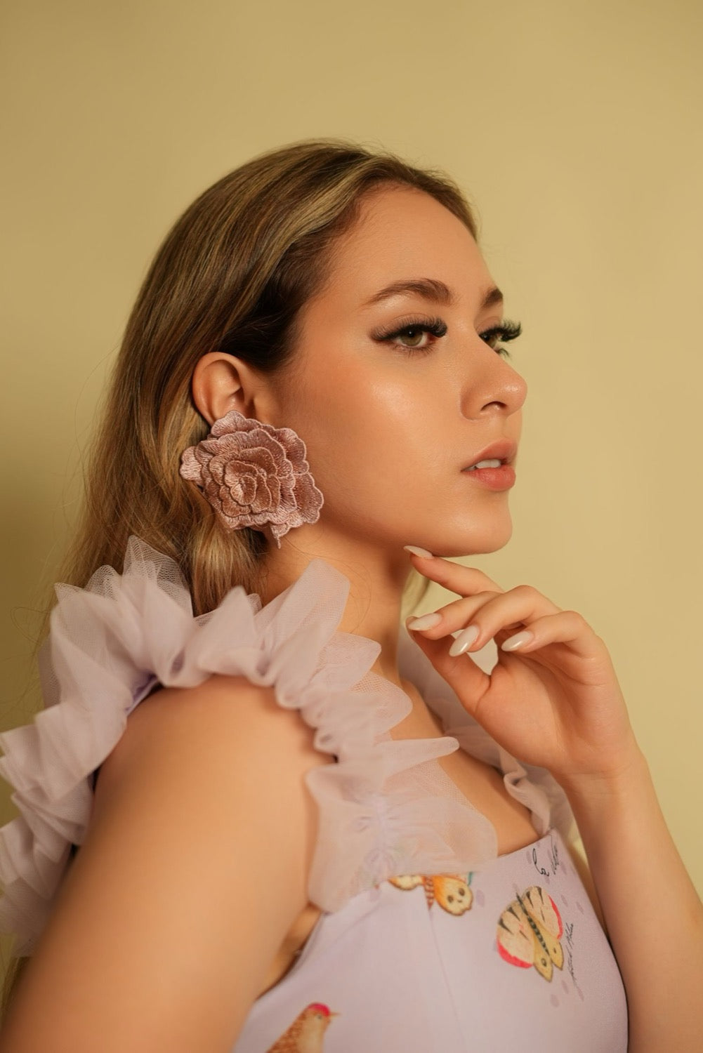 Aretes de Rosas rosadas