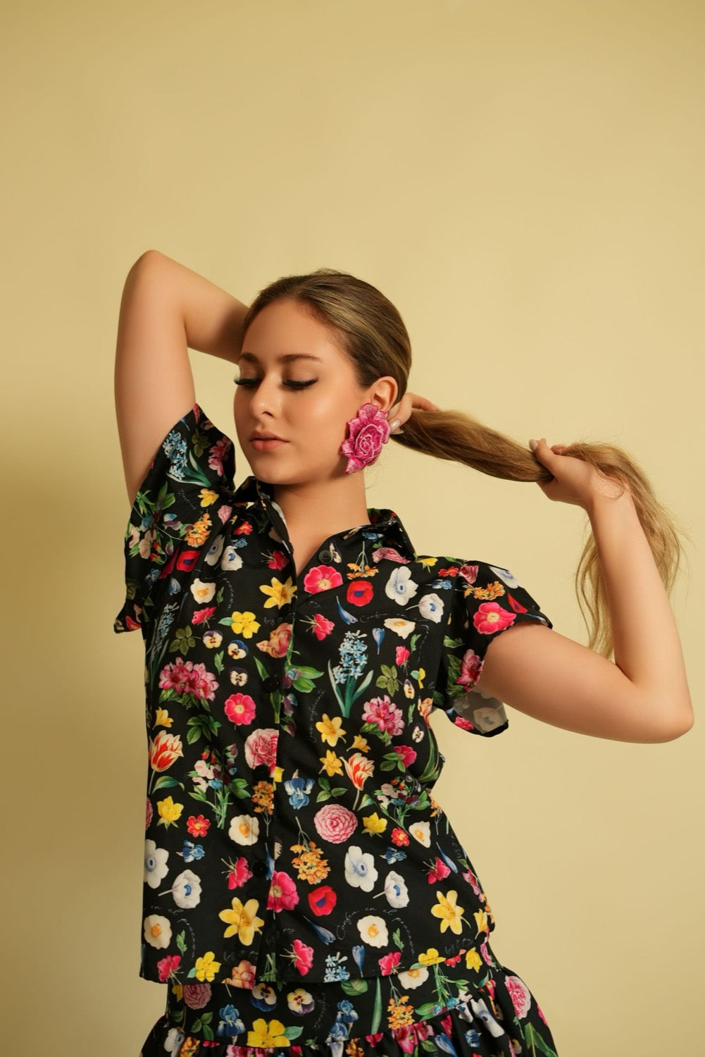 Blusa camisera la vida es bella print negro