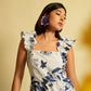 Vestido maxi la vida es bella print navy