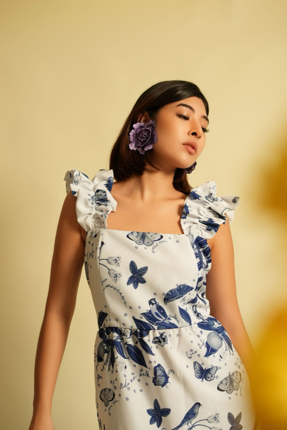Vestido maxi la vida es bella print navy