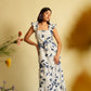 Vestido maxi la vida es bella print navy